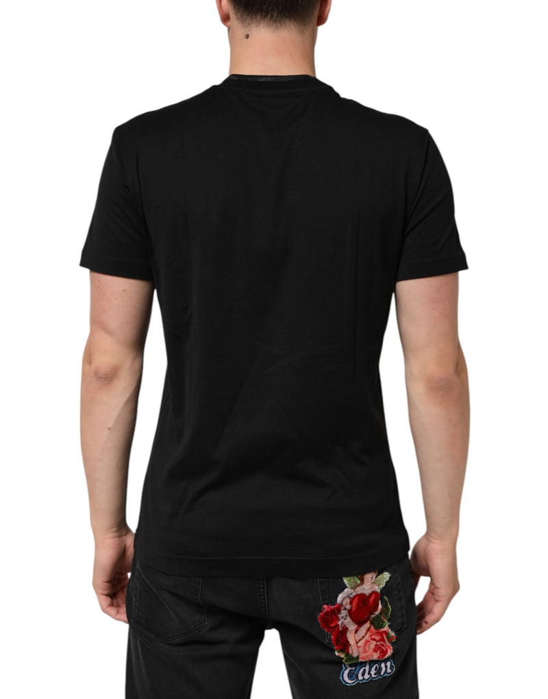 Black Cotton Embroidered DG Logo Pocket T-shirt Dolce & Gabbana