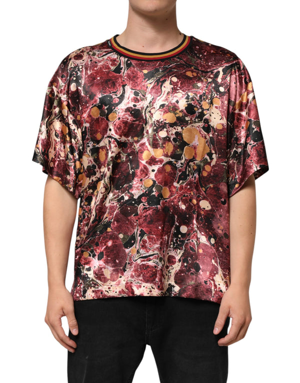 Multicolor Polyester Marble Print Oversize T-shirt Dolce & Gabbana