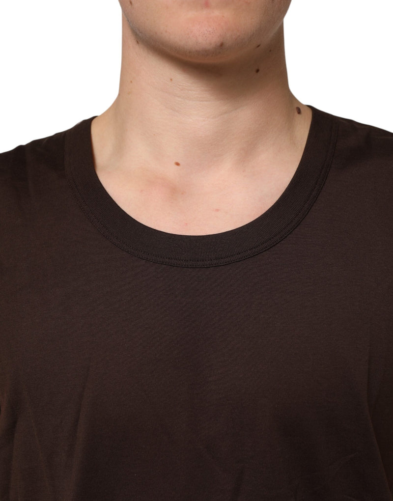 Brown Cotton Sleeveless Underwear Men Tank Top Dolce & Gabbana