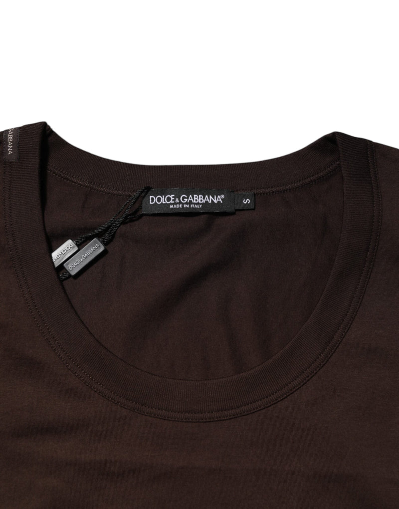 Brown Cotton Sleeveless Underwear Men Tank Top Dolce & Gabbana