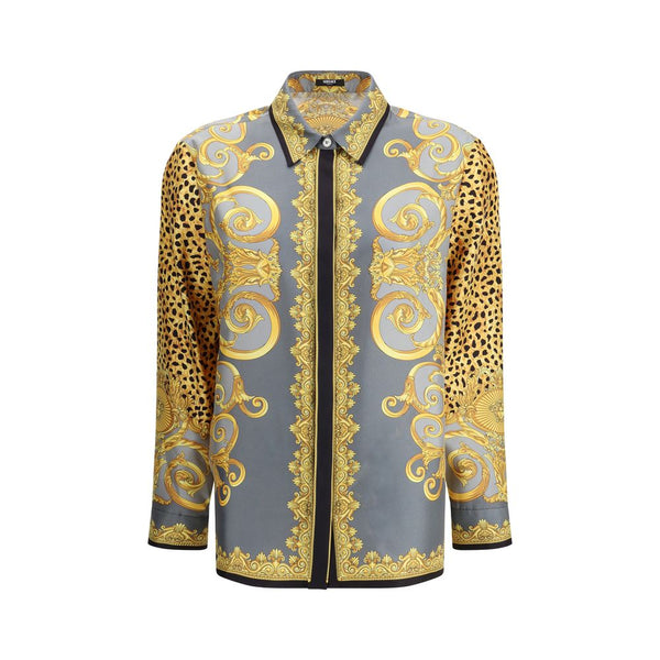 Silk Cheetah Foulard Shirt Versace