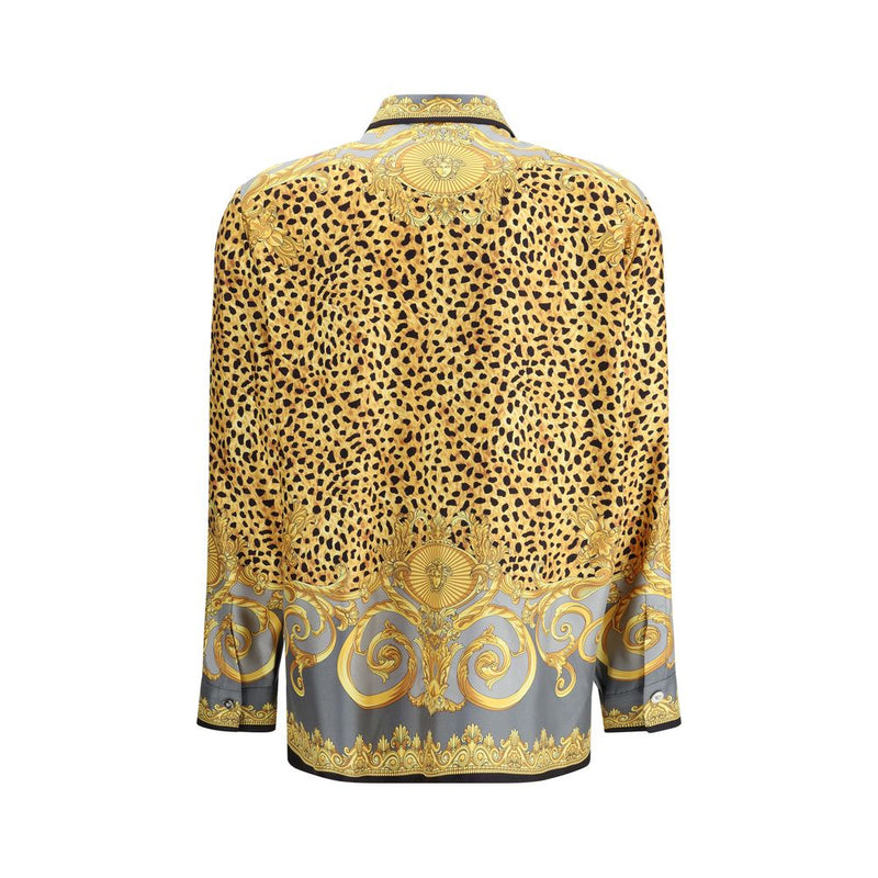 Silk Cheetah Foulard Shirt Versace