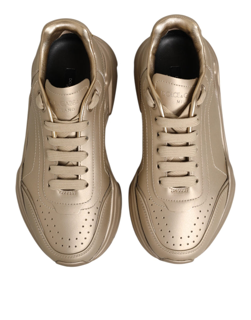 Gold Leather Daymaster Women Sneaker Shoes Dolce & Gabbana