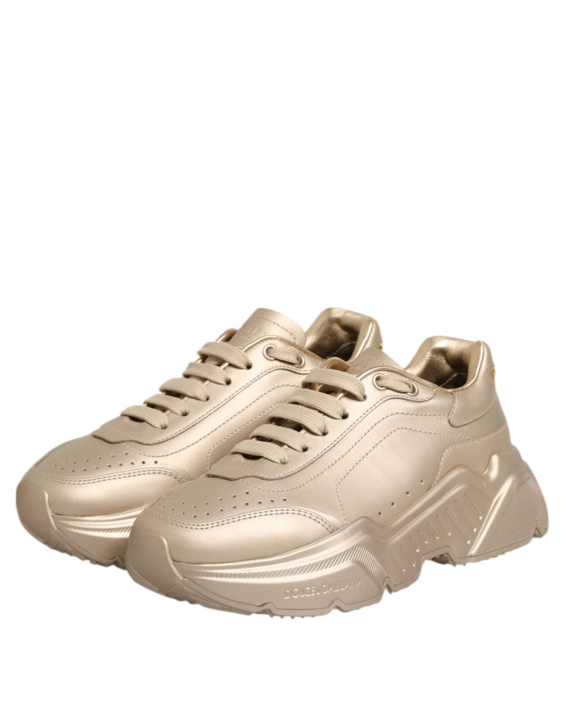 Gold Leather Daymaster Women Sneaker Shoes Dolce & Gabbana