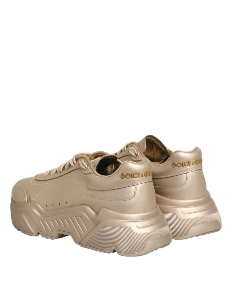 Gold Leather Daymaster Women Sneaker Shoes Dolce & Gabbana