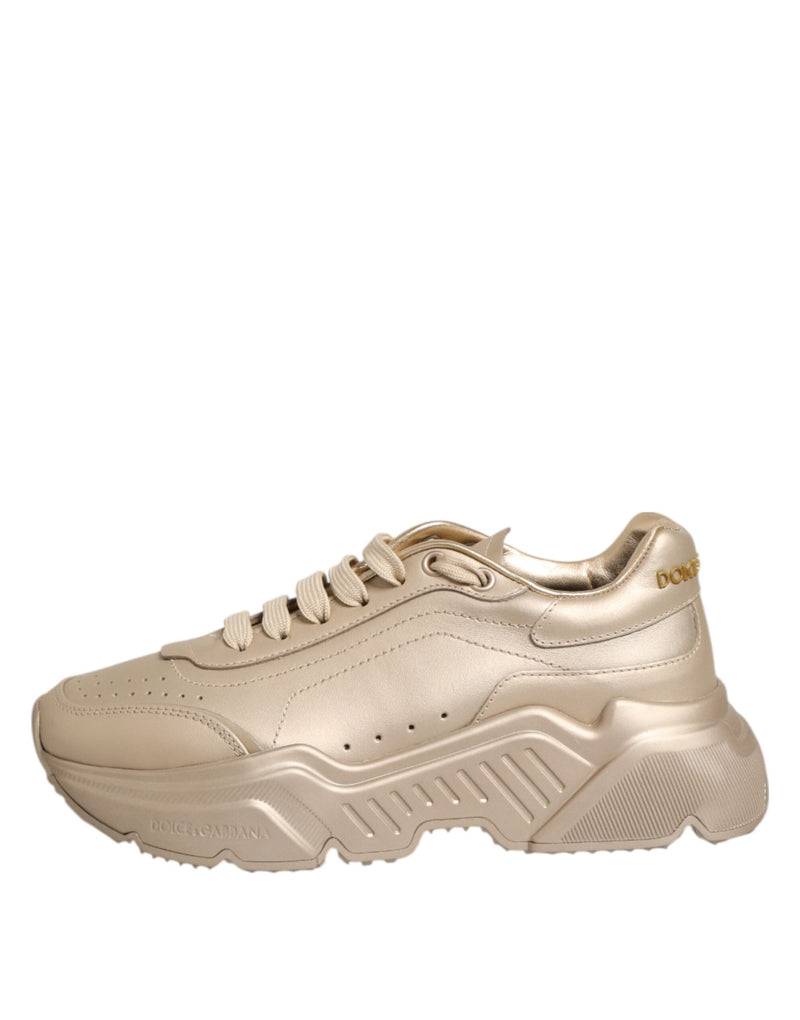 Gold Leather Daymaster Women Sneaker Shoes Dolce & Gabbana