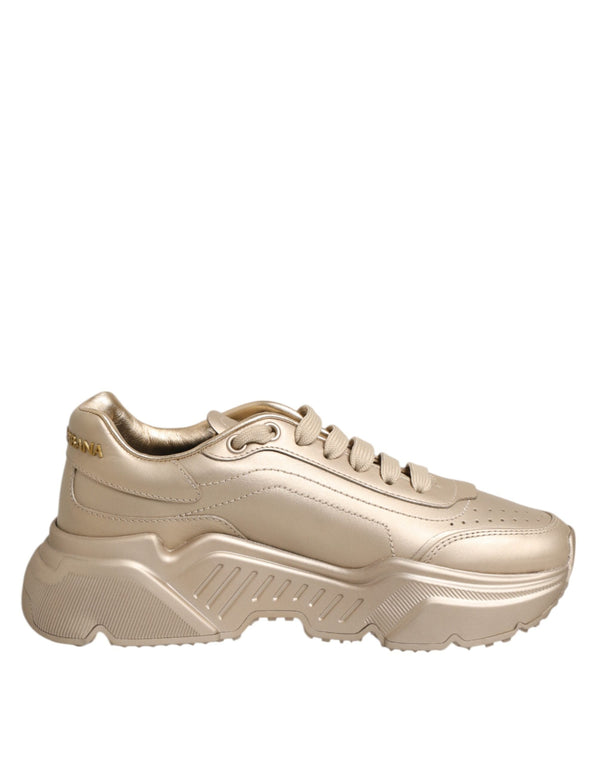 Gold Leather Daymaster Women Sneaker Shoes Dolce & Gabbana