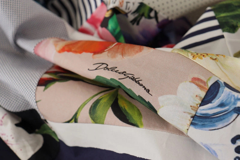 Multicolor Poplin Floral Mini Flared Dress Dolce & Gabbana