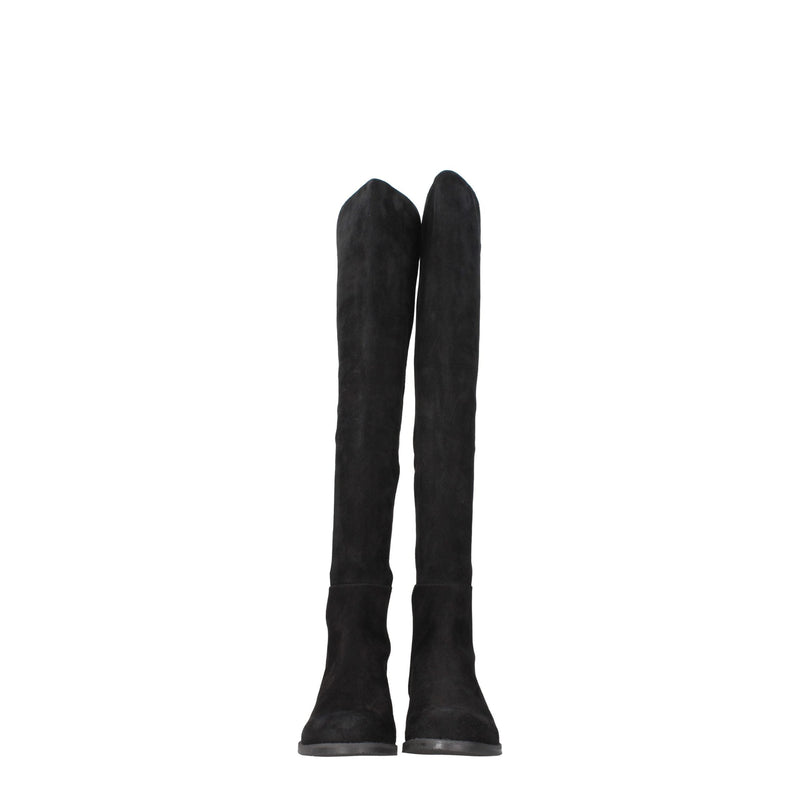 Black Leather Over The Knee Stuart Weitzman