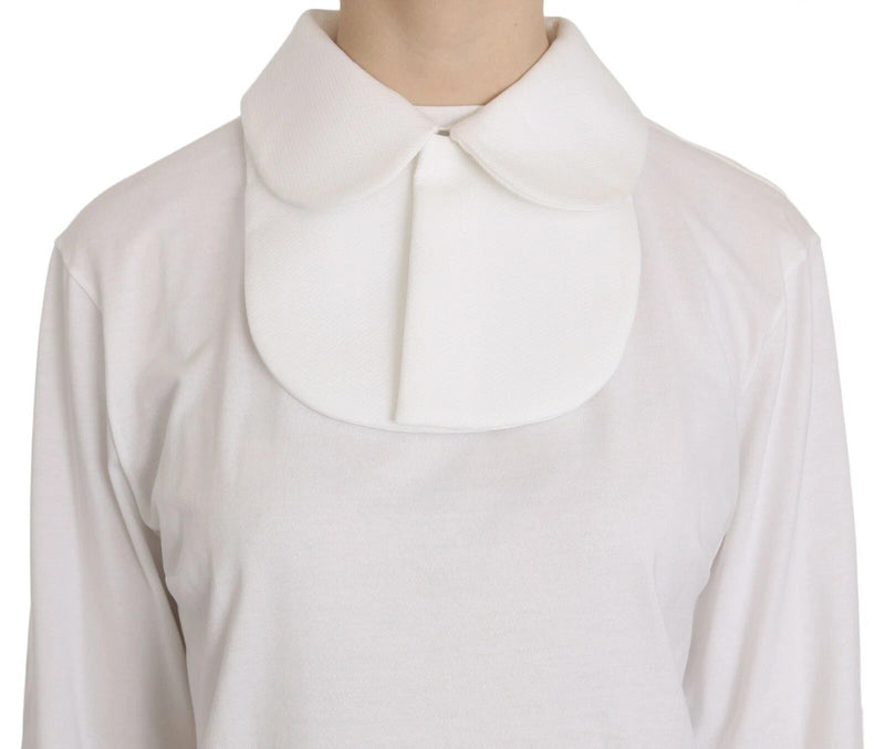 White Cotton Longsleeve Collared Blouse Dolce & Gabbana