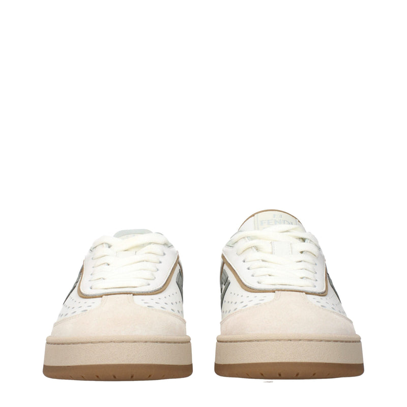 White Leather Low Tops Fendi