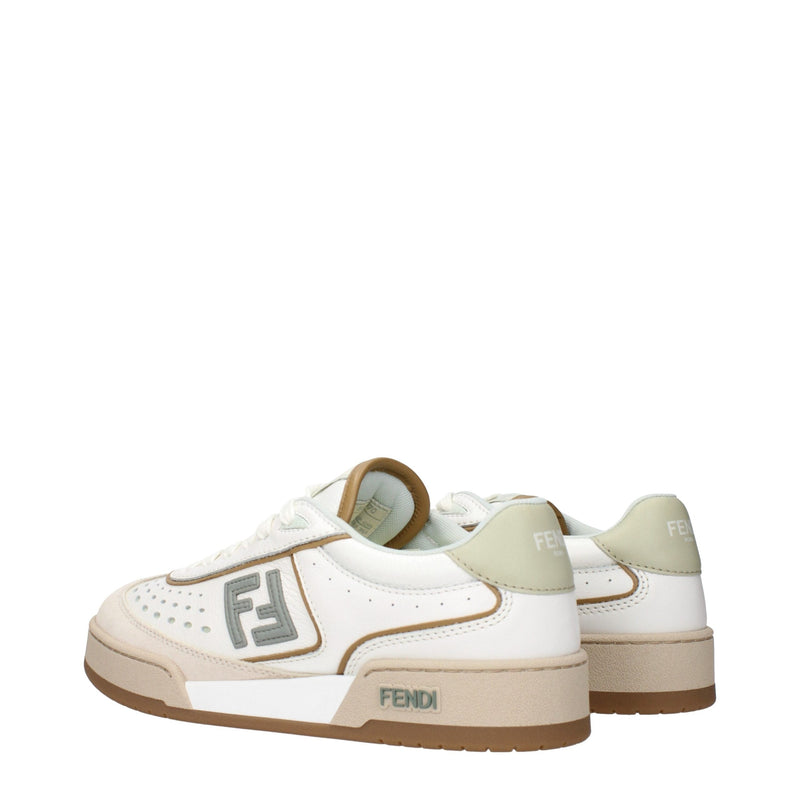 White Leather Low Tops Fendi