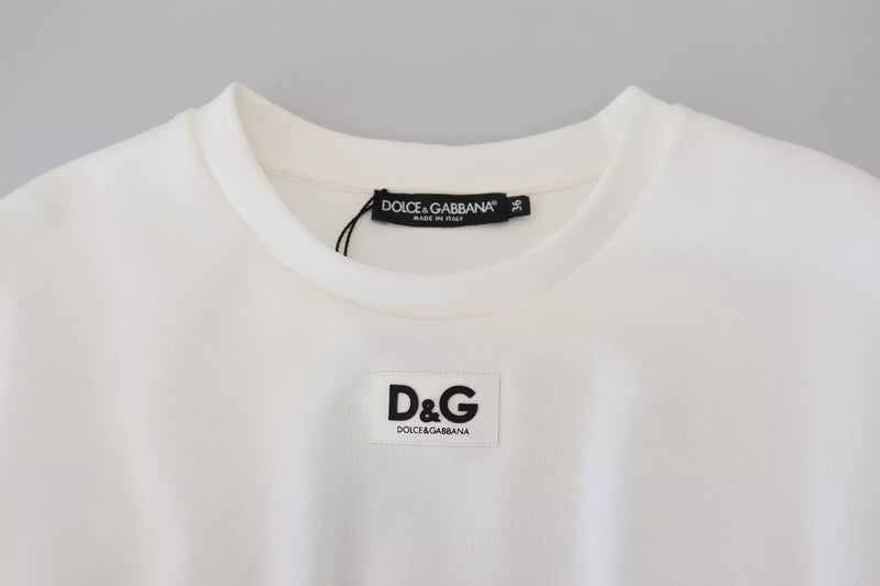 White Cotton Corset Stretch Top  T-shirt Dolce & Gabbana