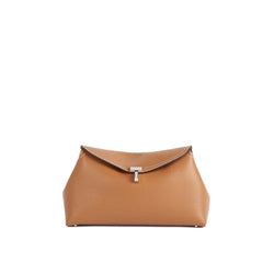 T-Lock grained-leather clutch Bag TOTEME