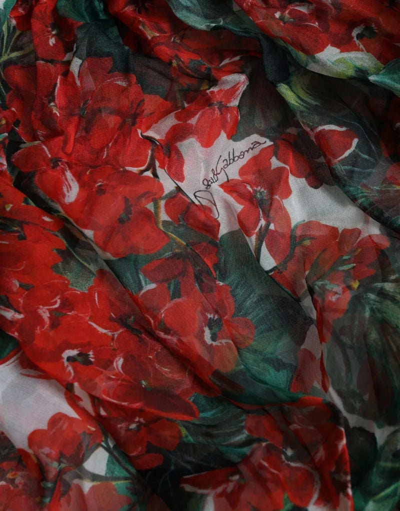 Multicolor Floral Silk Collar Blouse Dolce & Gabbana