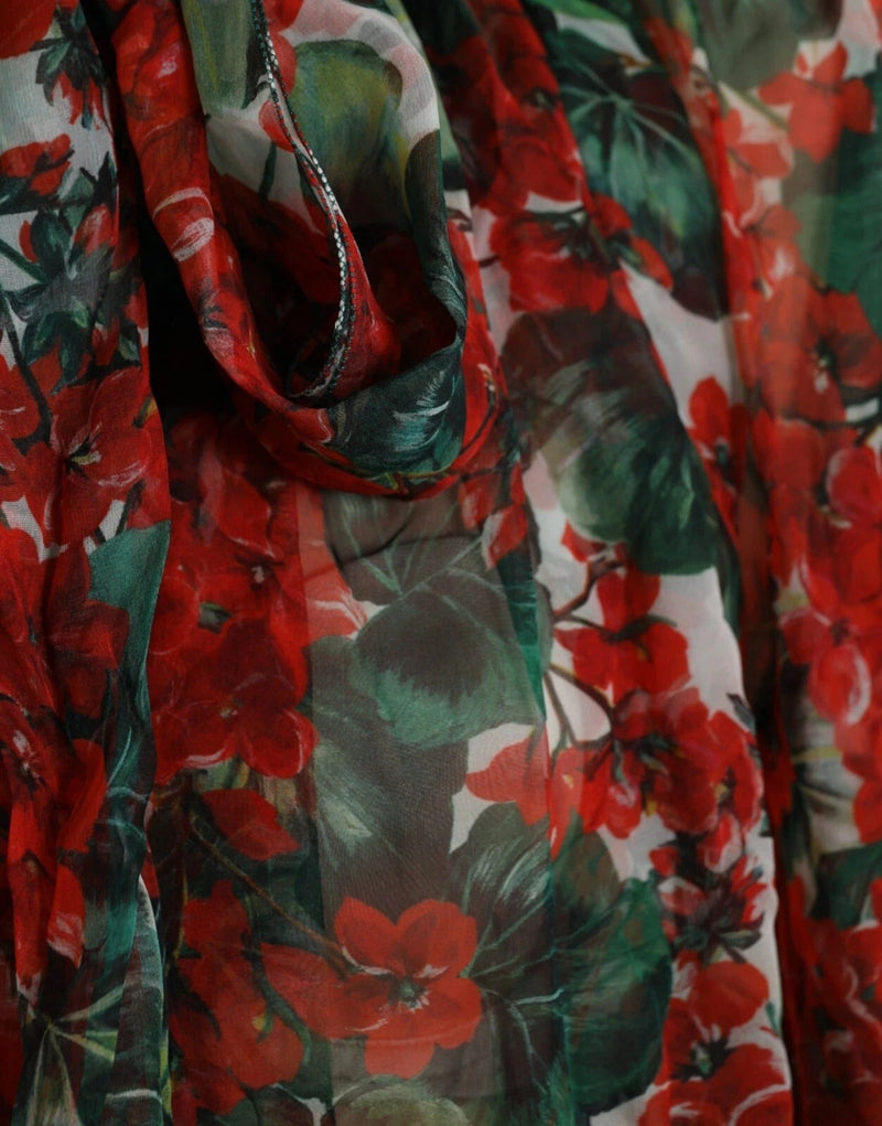 Multicolor Floral Silk Collar Blouse Dolce & Gabbana