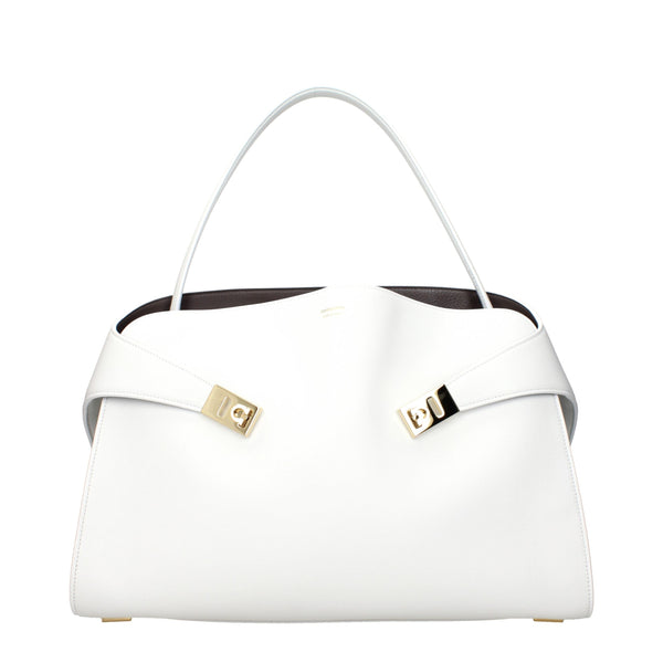 White Leather Shoulder Bags Salvatore Ferragamo