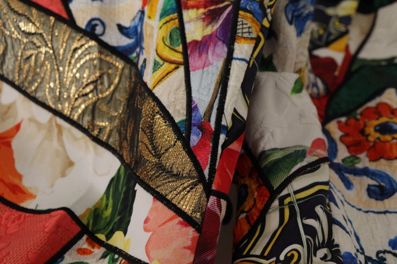 Multicolor Patchwork Jacquard High Waist Pants Dolce & Gabbana