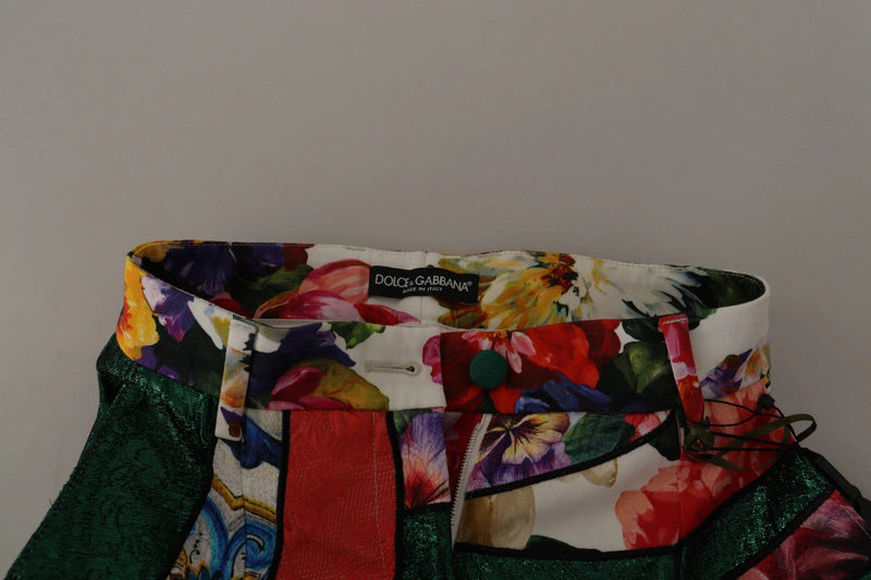 Multicolor Patchwork Jacquard High Waist Pants Dolce & Gabbana