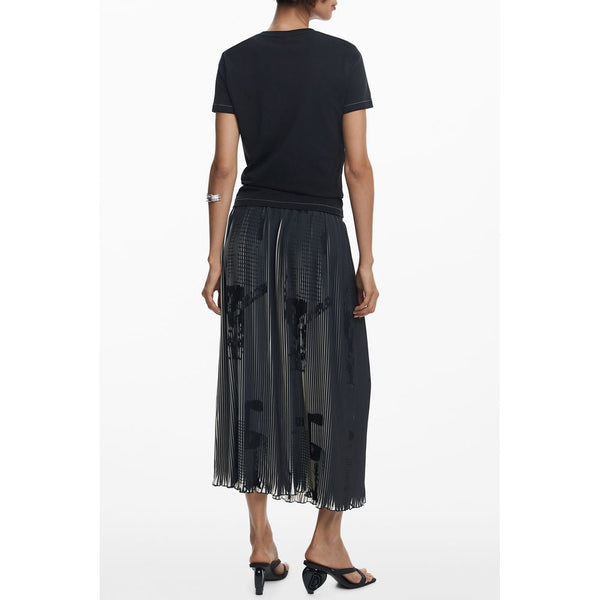 Black Cotton Women T-Shirt Desigual