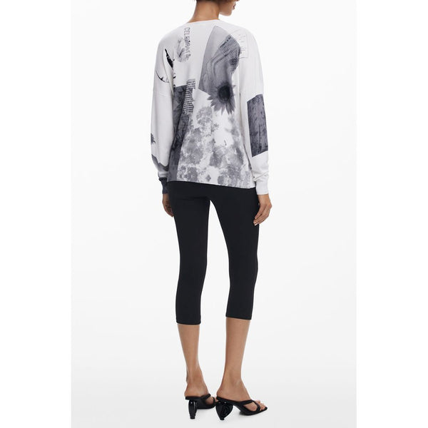 White Viscose Women Sweater Desigual