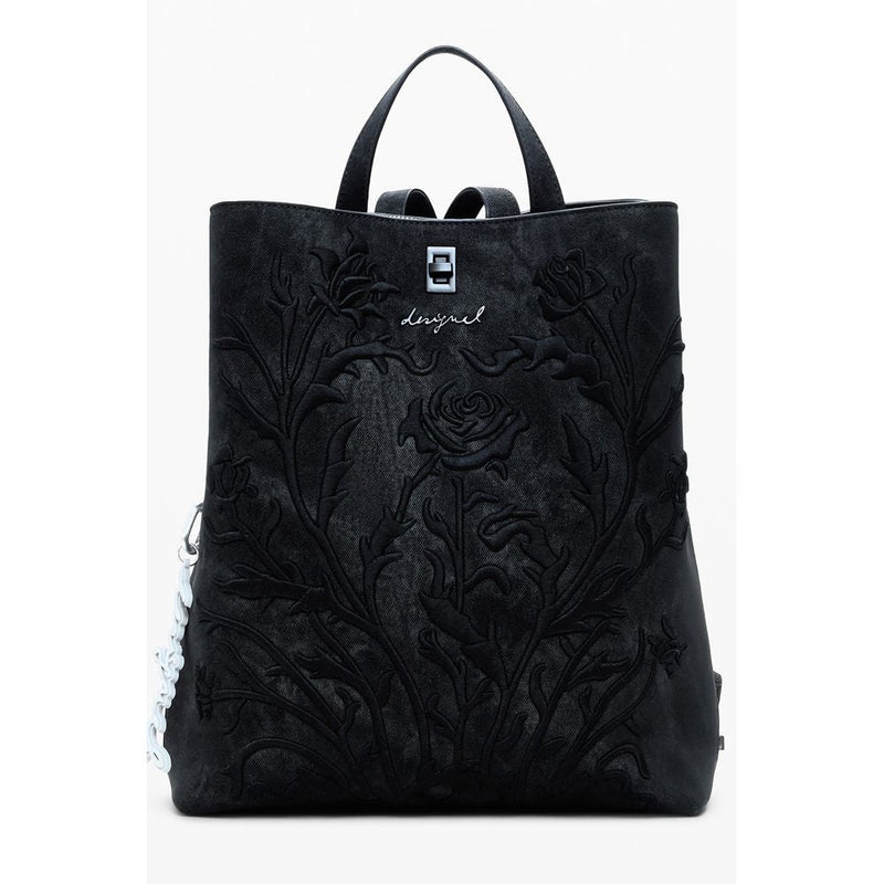 Black Polyethylene Women Backpack Desigual