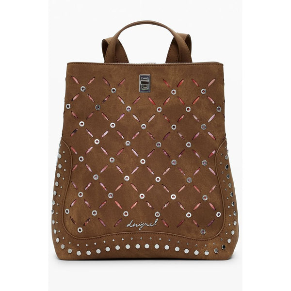Brown Polyethylene Women Backpack Desigual