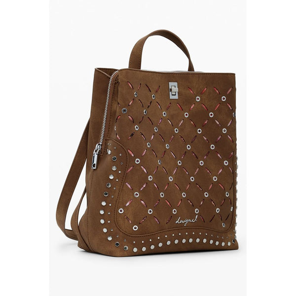 Brown Polyethylene Women Backpack Desigual