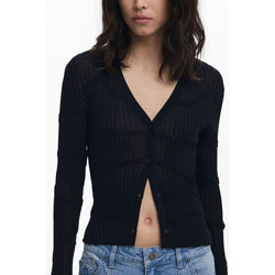 Black Viscose Women Cardigan Desigual