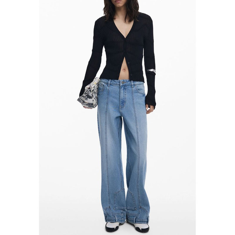 Black Viscose Women Cardigan Desigual