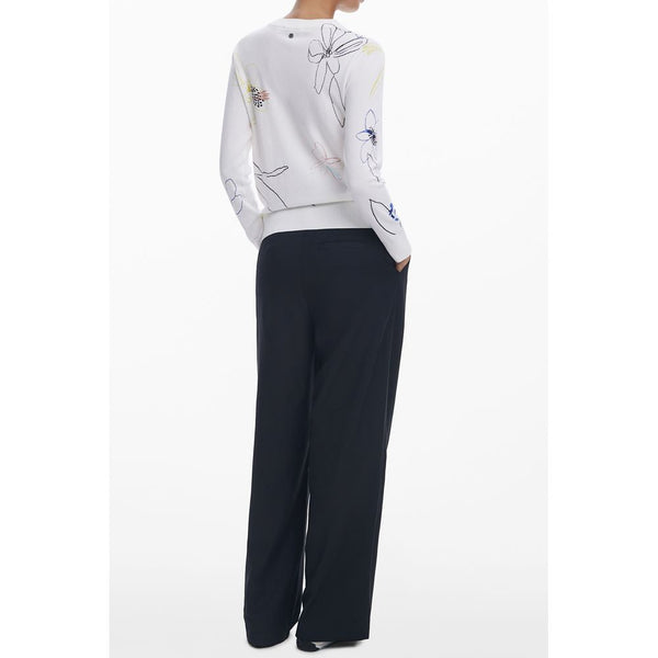 White Viscose Women Sweater Desigual