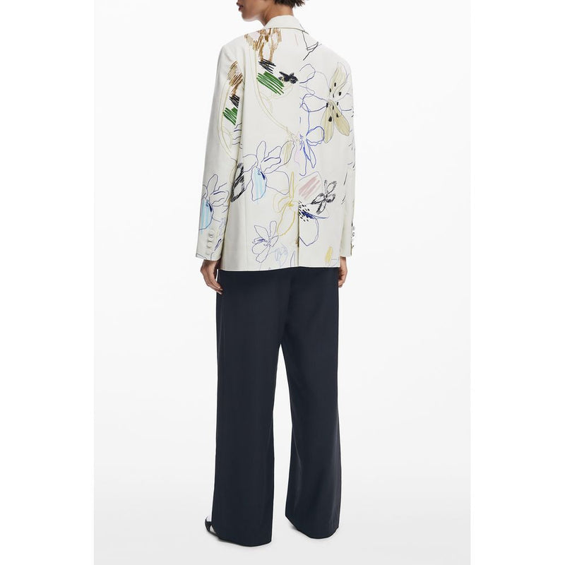 White Polyester Women Jacket Desigual
