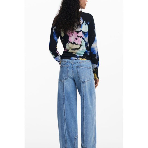 Black Linen Women Sweater Desigual