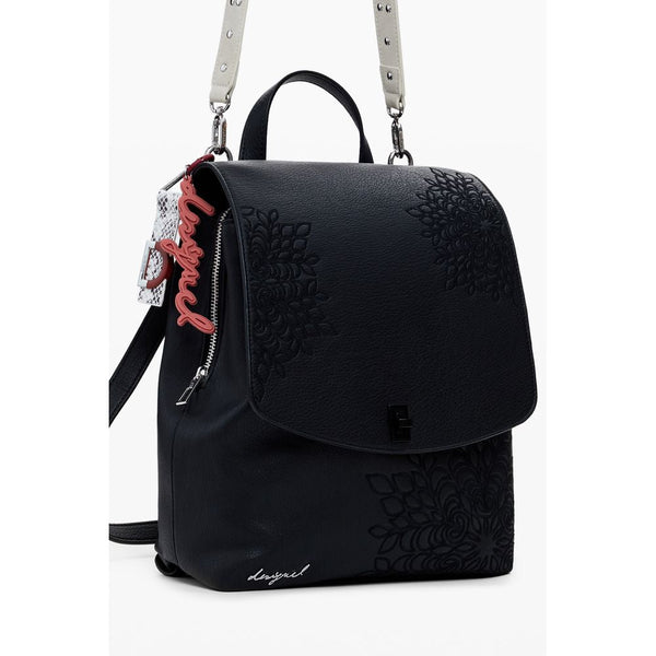 Black Polyethylene Women Backpack Desigual