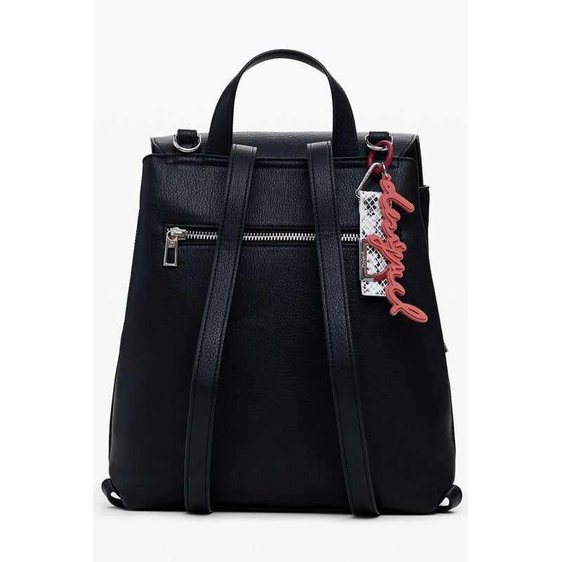 Black Polyethylene Women Backpack Desigual