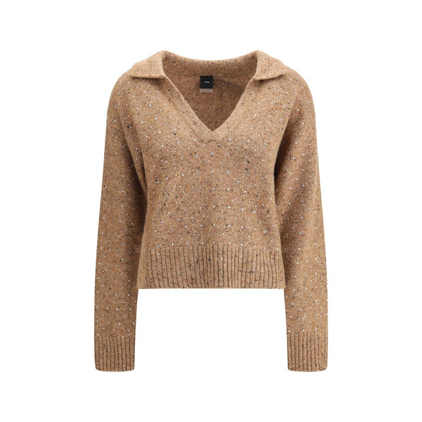 V-neck Sweater with rhinestones PINKO