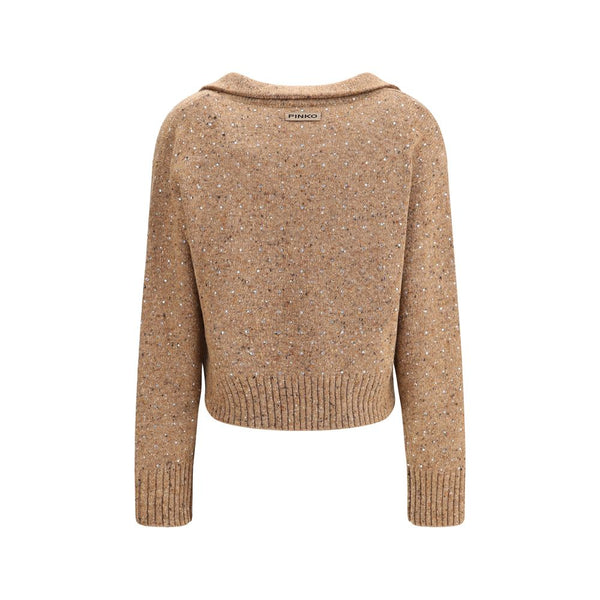 V-neck Sweater with rhinestones PINKO