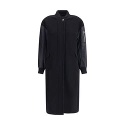 Long Coat in wool-blend cloth and technical satin PINKO