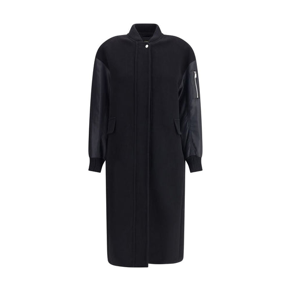 Long Coat in wool-blend cloth and technical satin PINKO