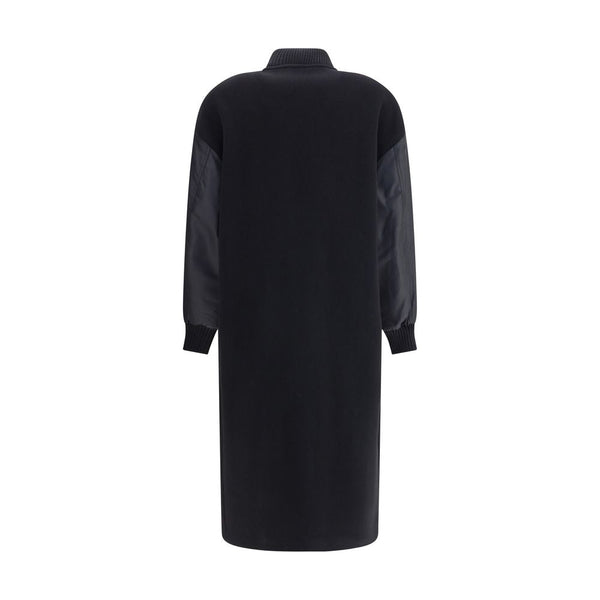 Long Coat in wool-blend cloth and technical satin PINKO
