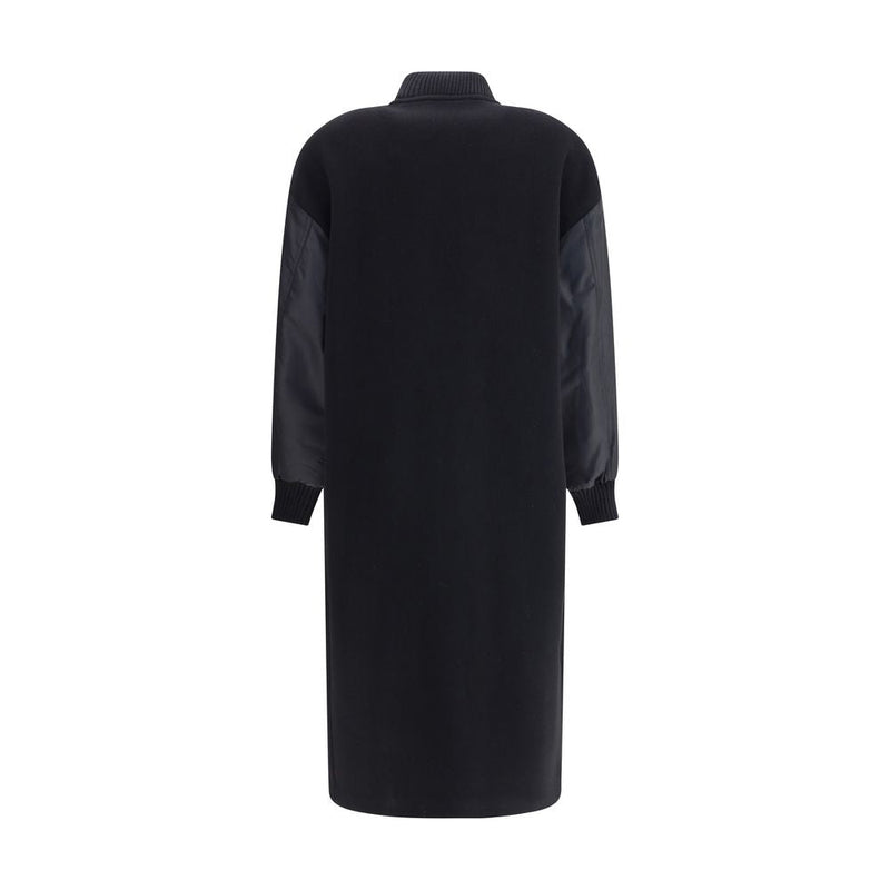 Long Coat in wool-blend cloth and technical satin PINKO