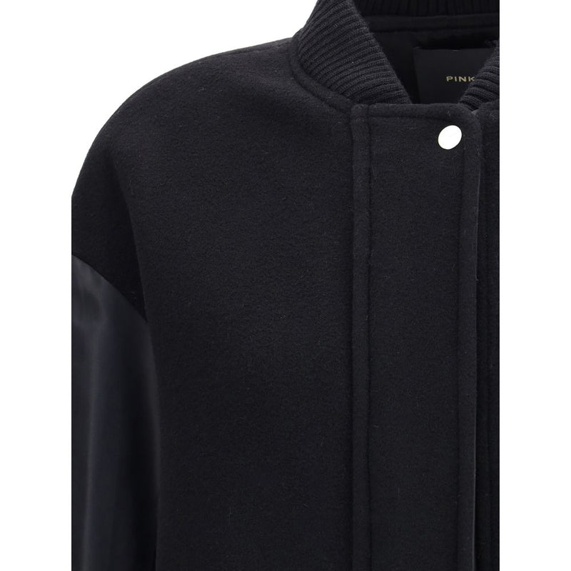 Long Coat in wool-blend cloth and technical satin PINKO