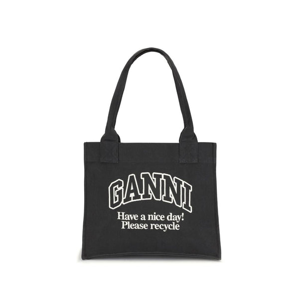 Logo canvas Tote Bag Ganni