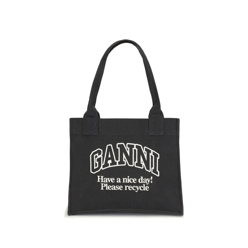 Logo canvas Tote Bag Ganni
