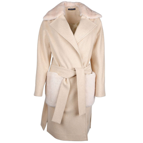 Beige Wool Jackets & Coat Made in Italy
