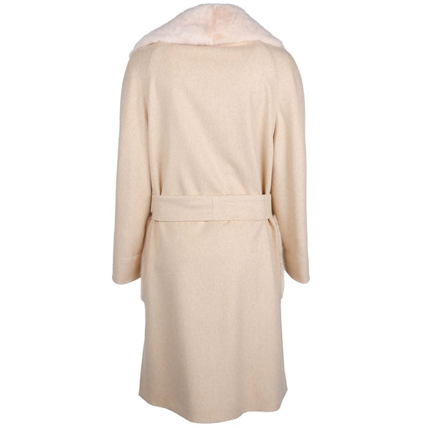 Beige Wool Jackets & Coat Made in Italy