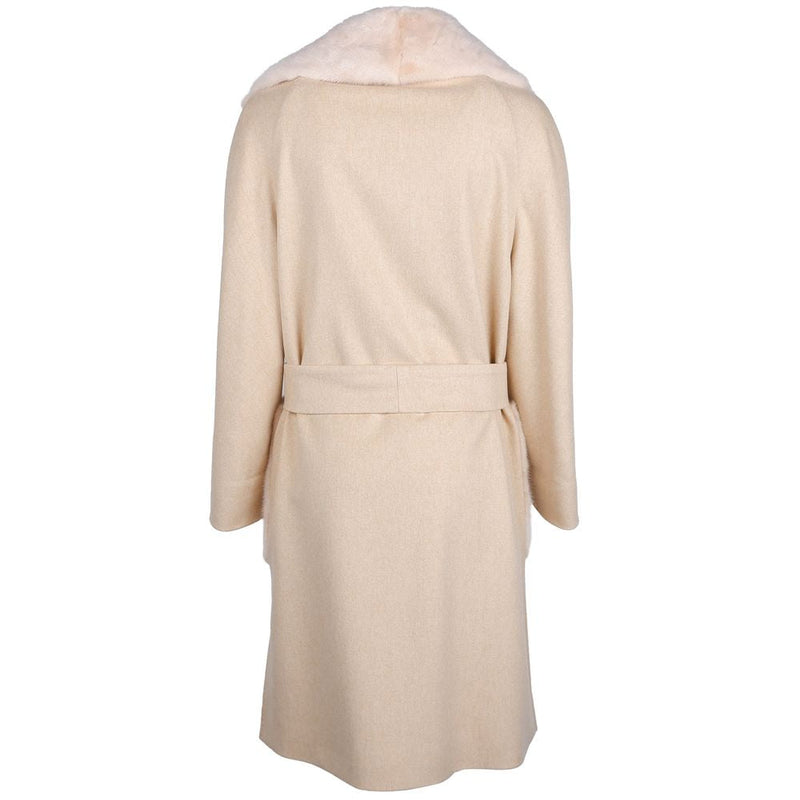 Beige Wool Jackets & Coat Made in Italy