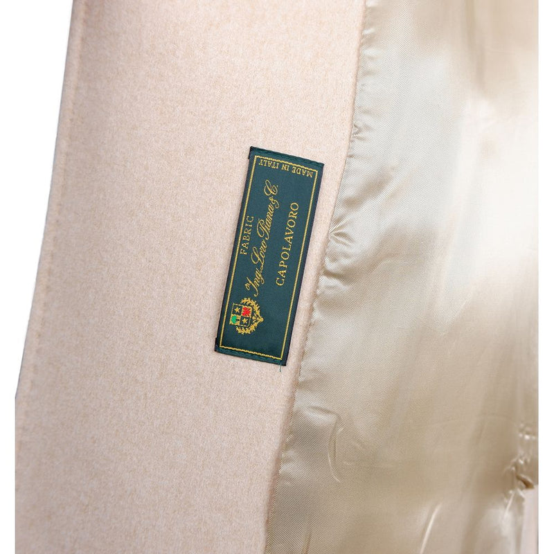 Beige Wool Jackets & Coat Made in Italy