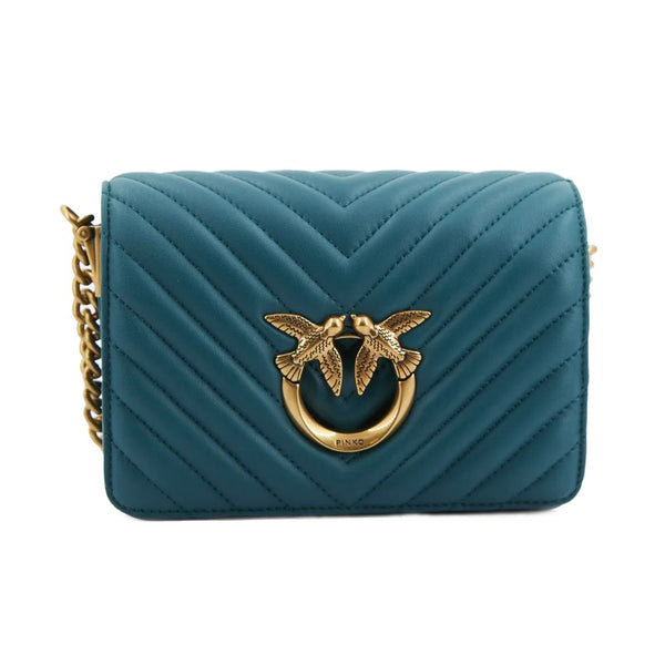 Blue Calfskin Crossbody Bag PINKO