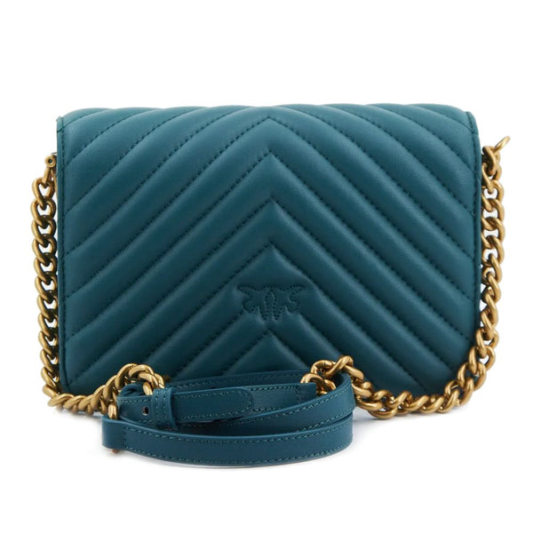 Blue Calfskin Crossbody Bag PINKO